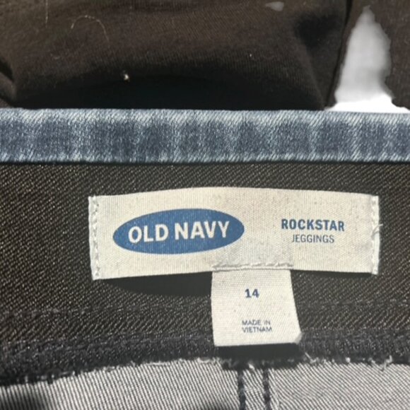 Old Navy Rockstar Blue Denim Jeggings-Size 14-Ankle Cuffed-2 Back Pockets - Picture 8 of 8